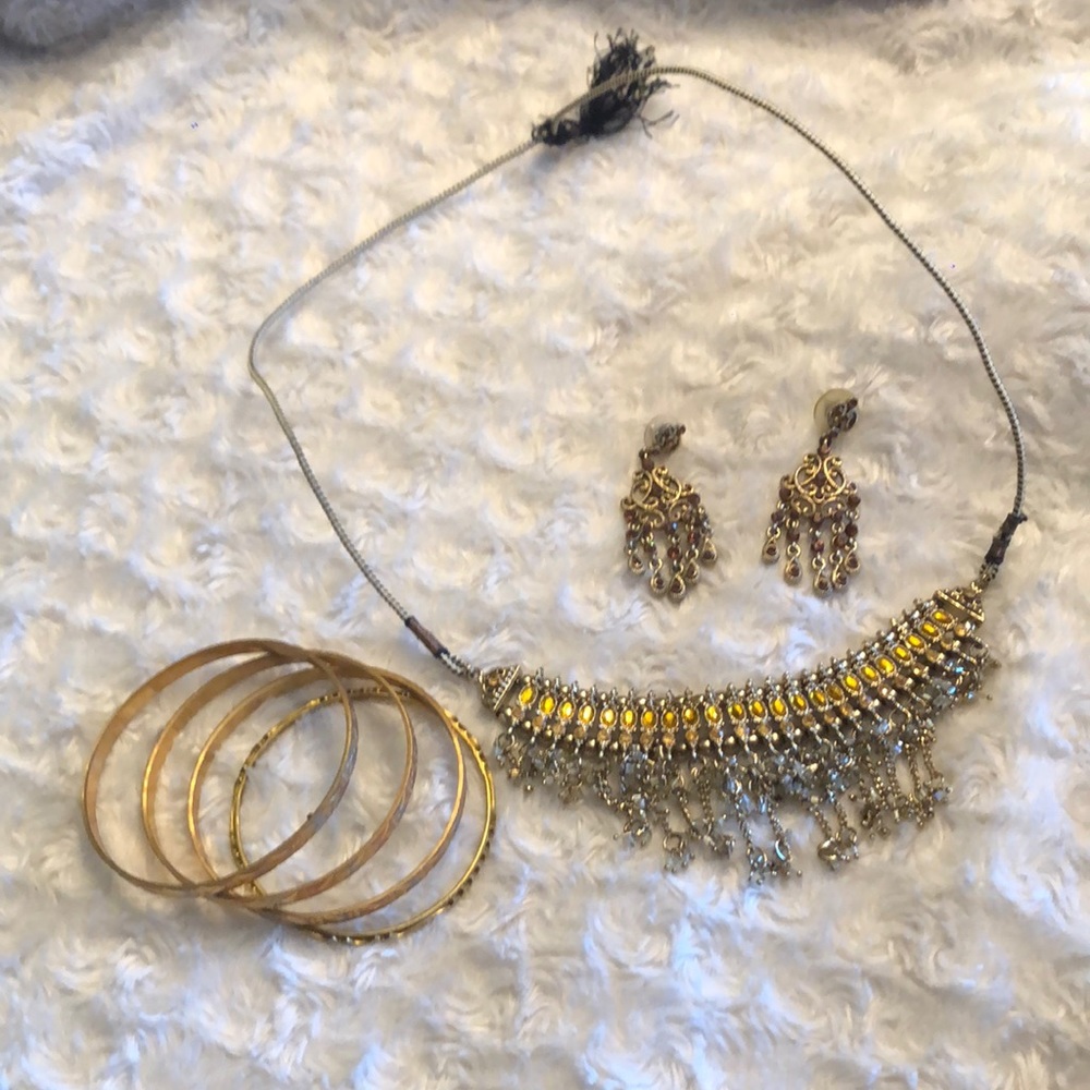 Amber costume jewelry set